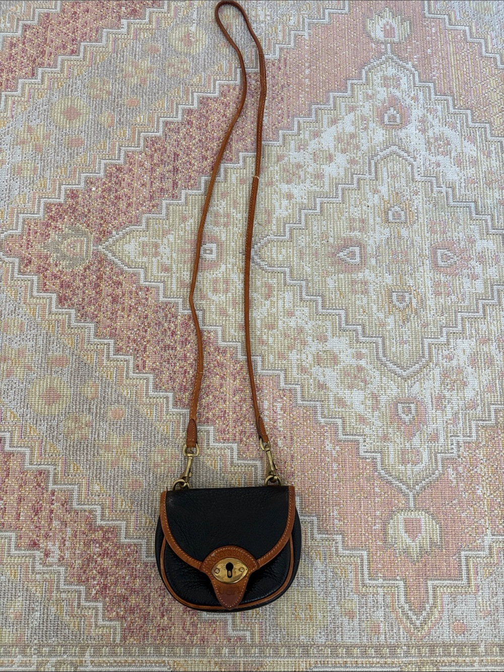 Vintage Dooney & Bourke Mini Leather Crossbody Saddlebag